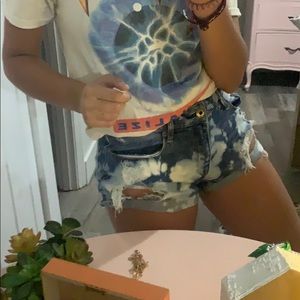 Bleach tye dye shorts